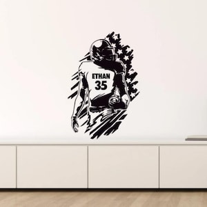 Custom Football Wall Decal Vinyl Sticker Personalized Football Jersey Wall Art Name and Number Wall Decor Fan Gift Sport Poster Print 1722