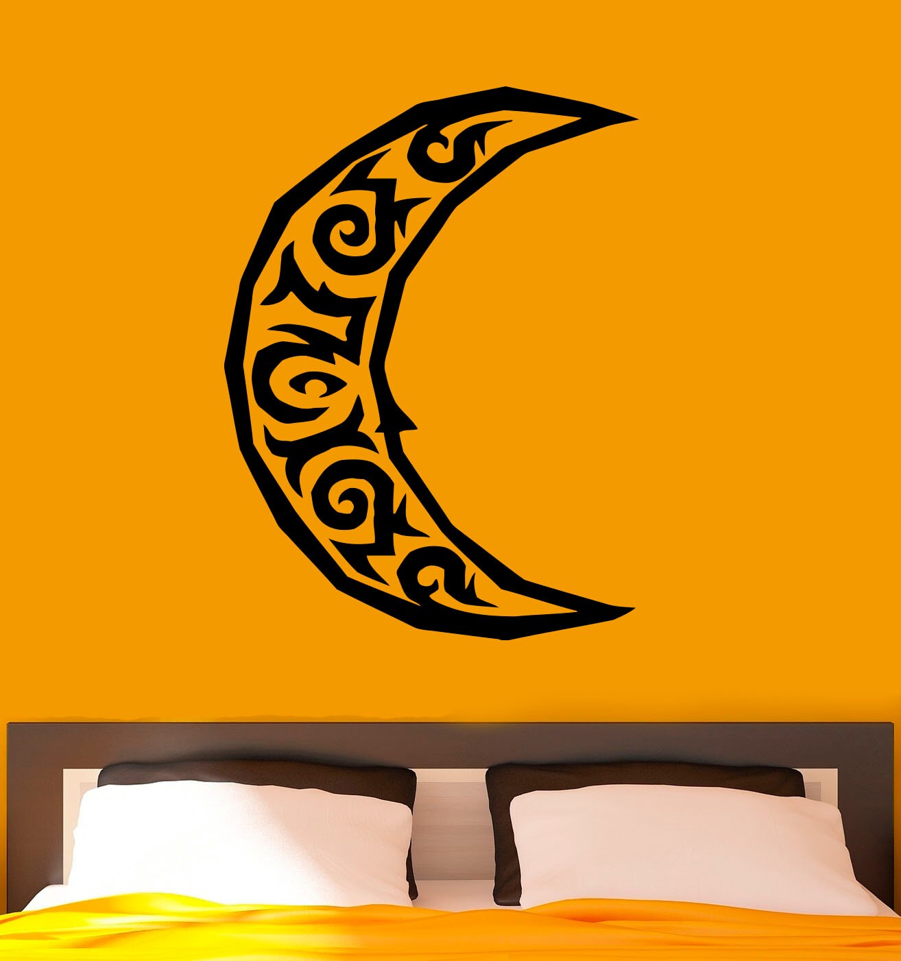 Moon Wall Decal Crescent Vinyl Stickers Stars Symbol Home Etsy