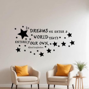 In Dreams We Enter a World That&#39;s Entirely Our Own Wall Decal Vinyl Sticker Wizard Wall Art Nursery Wall Decor Gift Poster Kids Quote 1153
