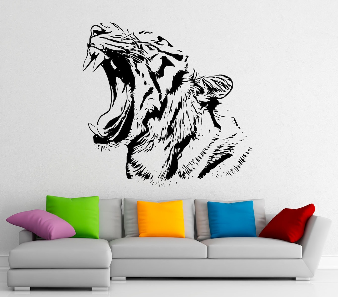 Tiger Wall Decal Vinyl Stickers Predator Animals Wildcat Interior Home ...