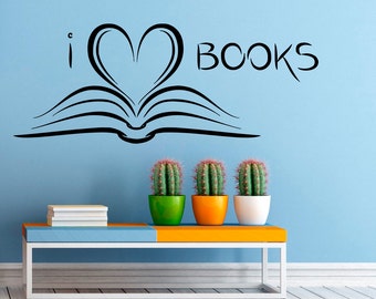 Wall Vinyl Decal Books Stickers Reading Room Library Interior Housewares Design Bedroom Home Decor (7bcs01)