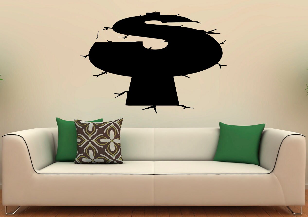 Money Sign Wall Decal Vinyl Stickers Bank Notes Home Interior Etsy