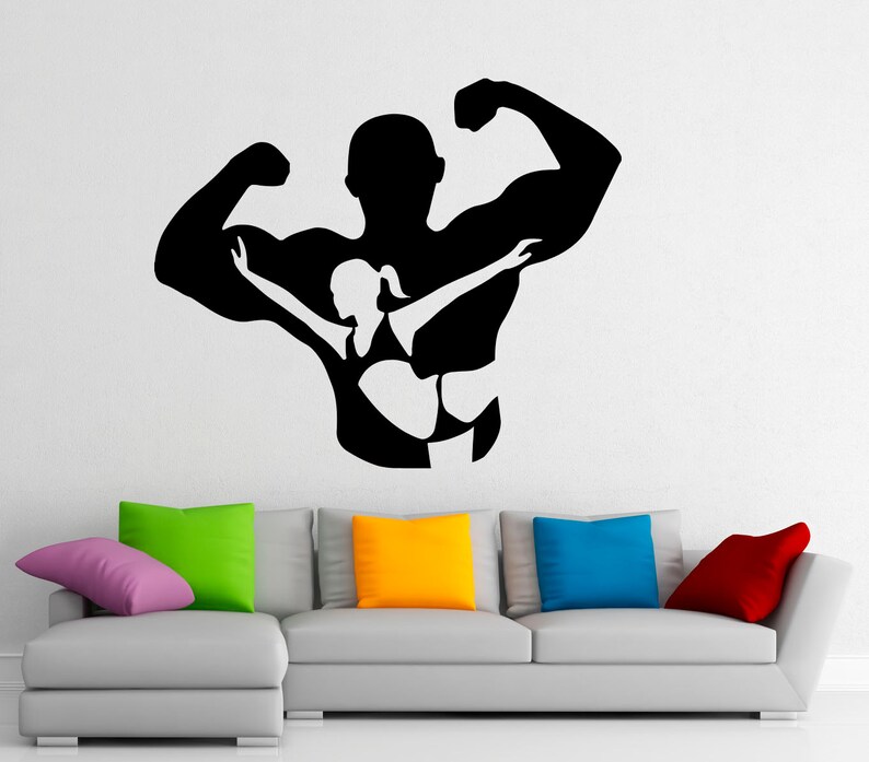 Gym Wall Decal Fitness Wall Stickers Sports Interior Bedroom Etsy