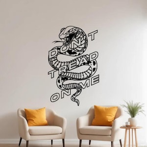 Don&#39;t Tread On Me Wall Decal Vinyl Sticker Gadsden Flag Snake Wall Art USA America Sign Rattlesnake Decor 1776 Gift Poster Stencil 1721