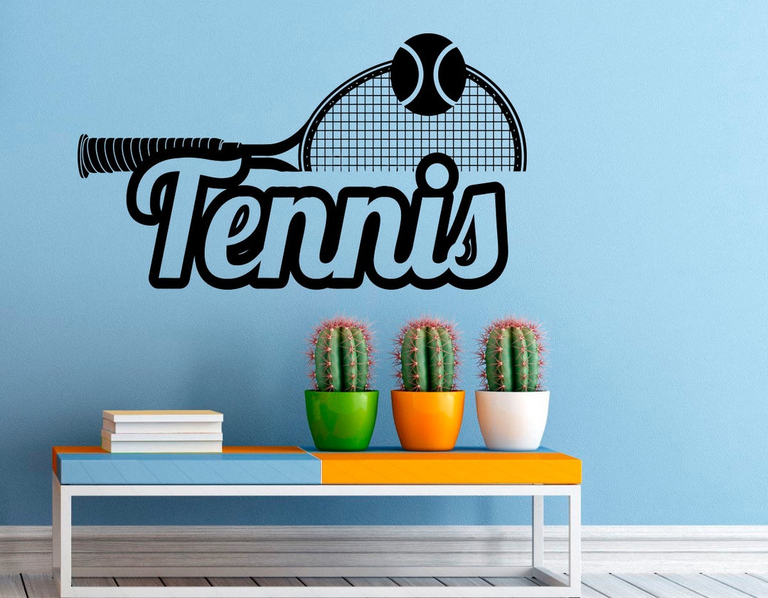 Tennis Logo Wall Decal Vinyl Stickers Racquet Sport Home Interior