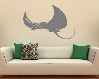 Stingray Wall Decal Fish Vinyl Sticker Sea Ocean Home Interior Wall Graphics Design Art Wall Murals Bedroom Decor (4s01g)