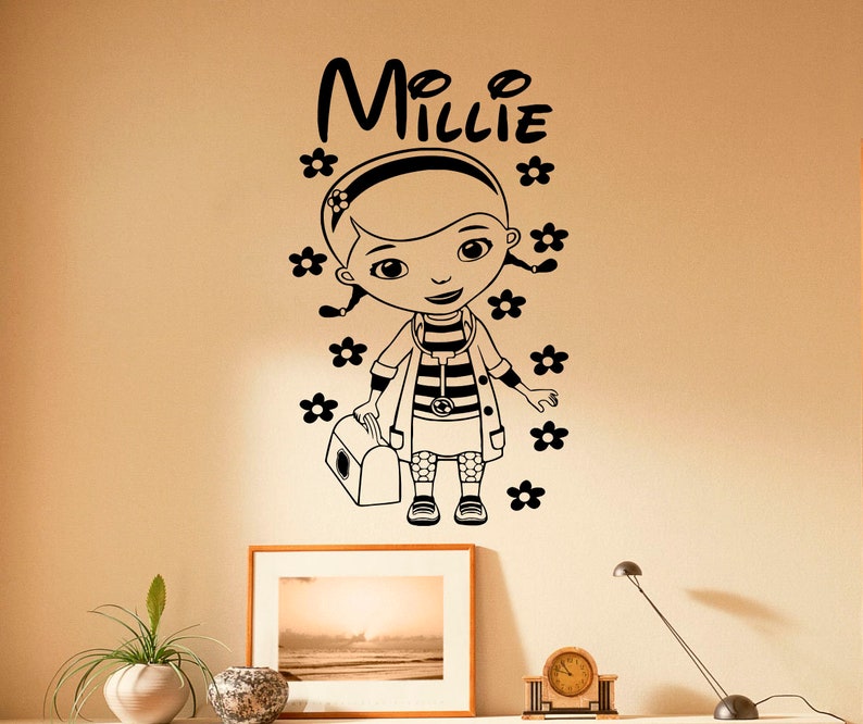 43nsc Custom Name Doc McStuffins Wall Decal Vinyl Stickers Kids Room Decor
