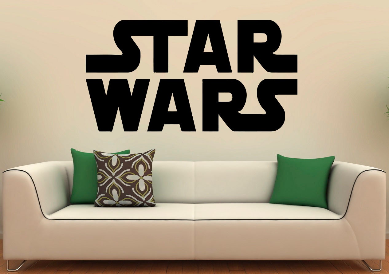 Star Wars Logo Wall Decal Vinyl Stickers Home Interior Art Etsy