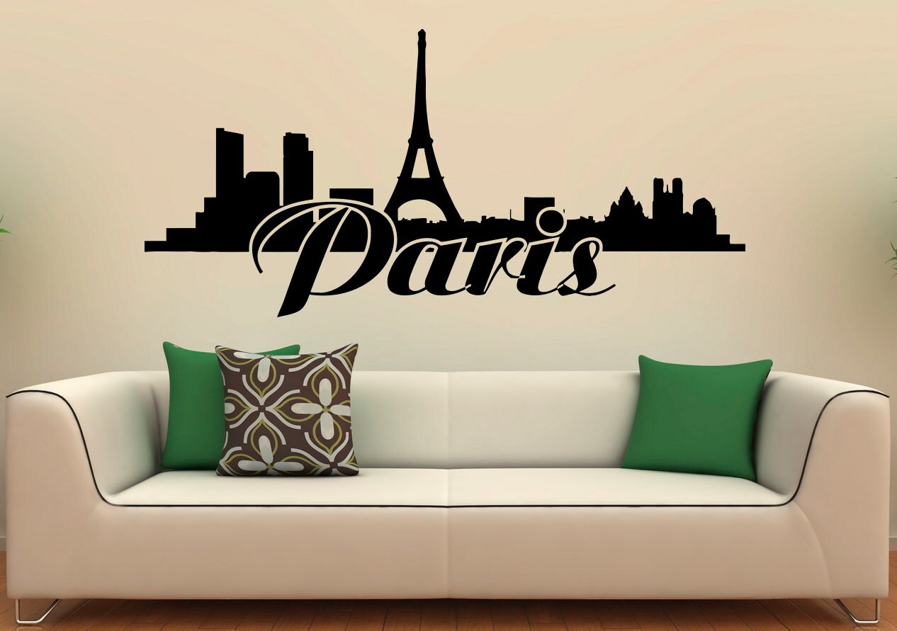 Francia Interior Paris Eiffel Tower pared calcomanía vinilo | Etsy