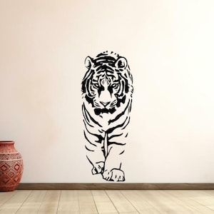 Tiger Wall Decal Vinyl Sticker Tiger Wall Art Jungle Animals Wild Cats Africa Decor Safari Gift Bedroom Poster Stencil Mural 1830