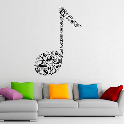 Music Notes Wall Decal Vinyl Stickers Music Dandelion Home Etsy