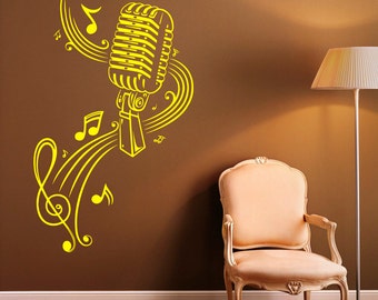 Music Wall Decal Vinyl Stickers Music Notes Home Interior Art Design Murals Bedroom Wall Decor (8m01c)