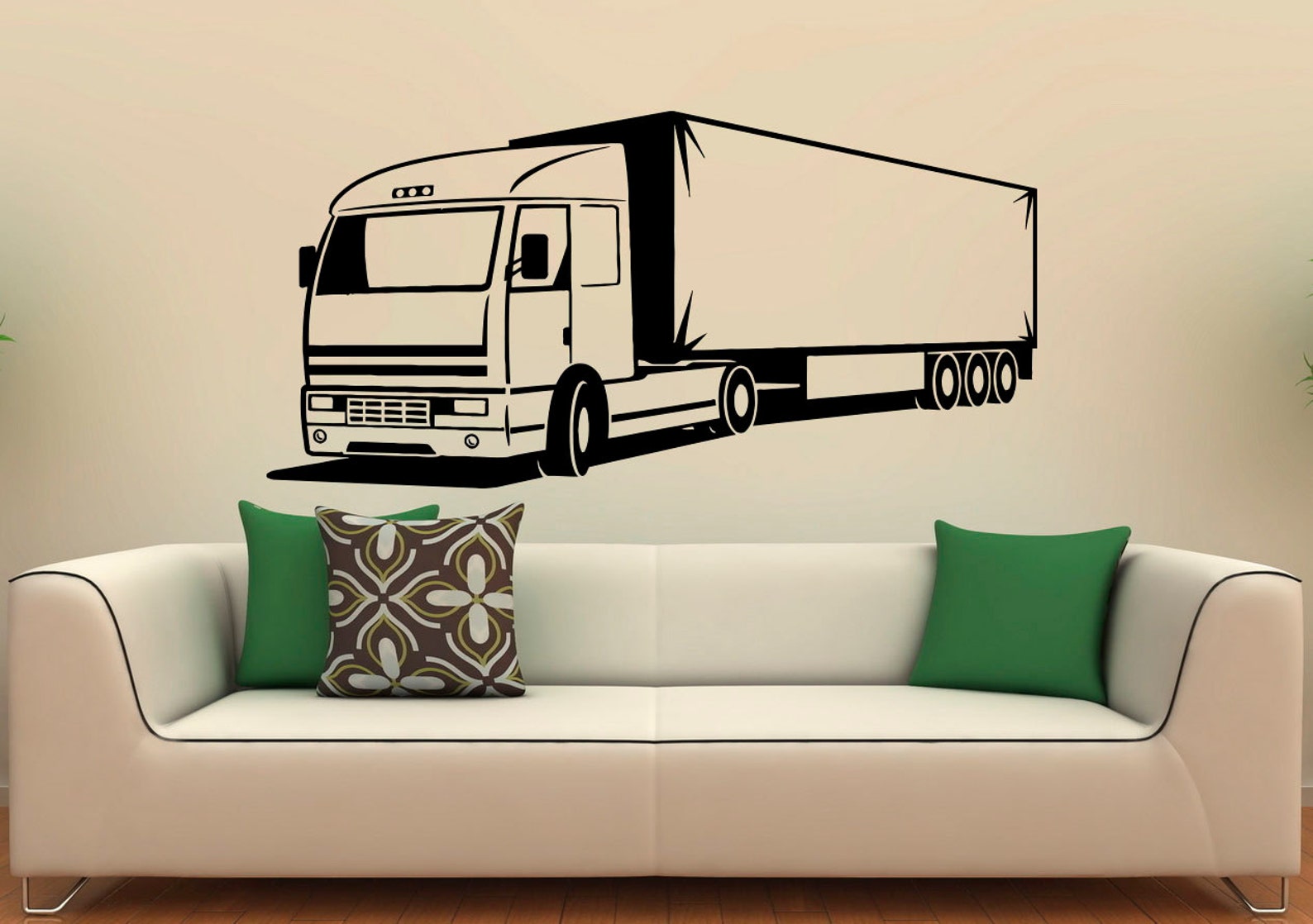 Semi Truck Wall Decal Vinyl Stickers Home Interior Art Design Etsy