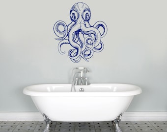 Octopus Wall Decal Vinyl Stickers Tentacles Sea Animal Home Interior Design Art Murals Bedroom Bathroom Decor (4o01s)