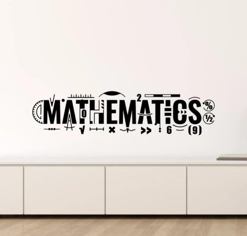Letter Stickers Math Math Wall Decal Vinyl Sticker Mathematics Wall Art Logo School Sign ...