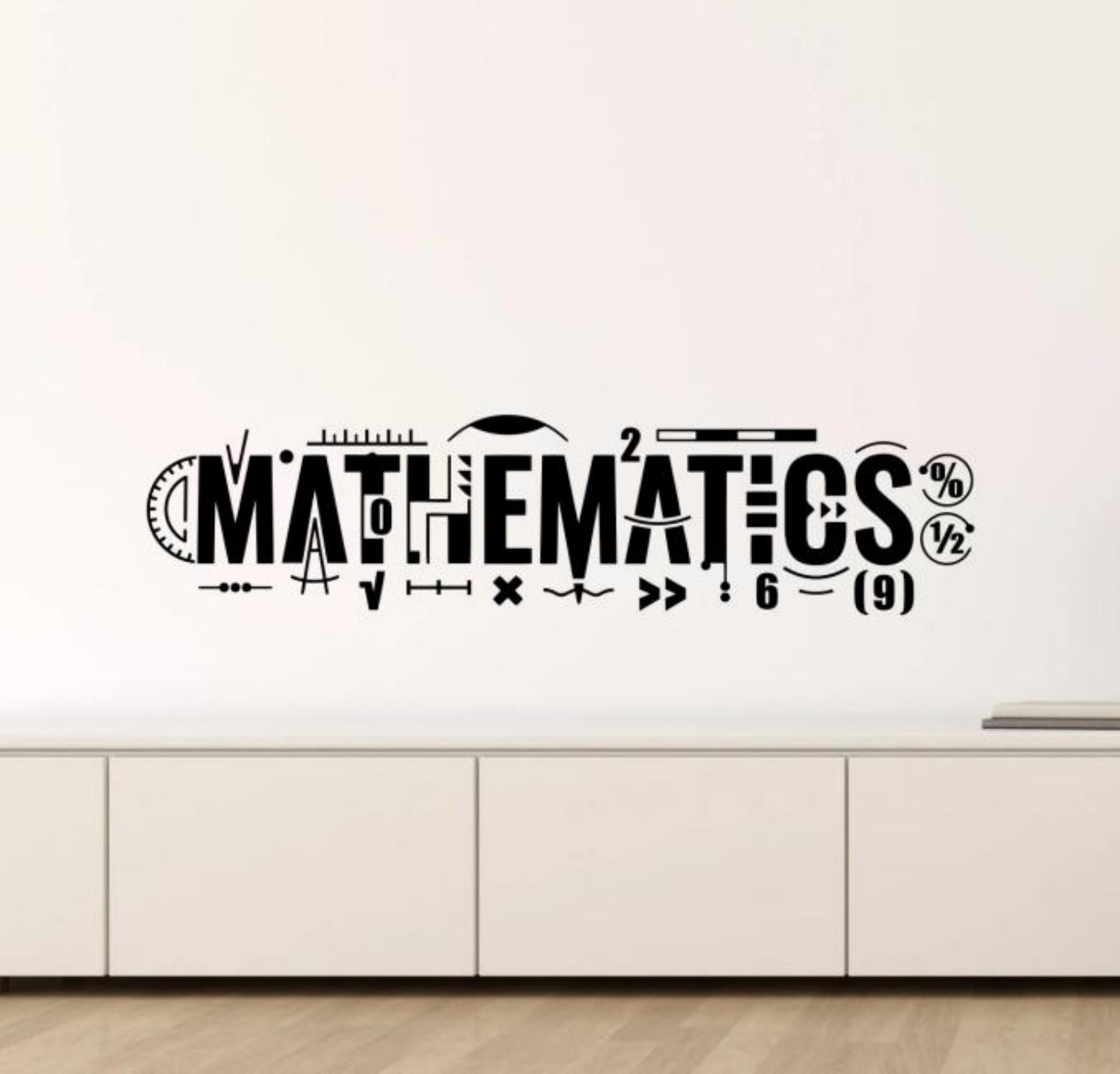 Math Wall Decal Vinyl Sticker Mathematics Wall Art Logo School Sign ...