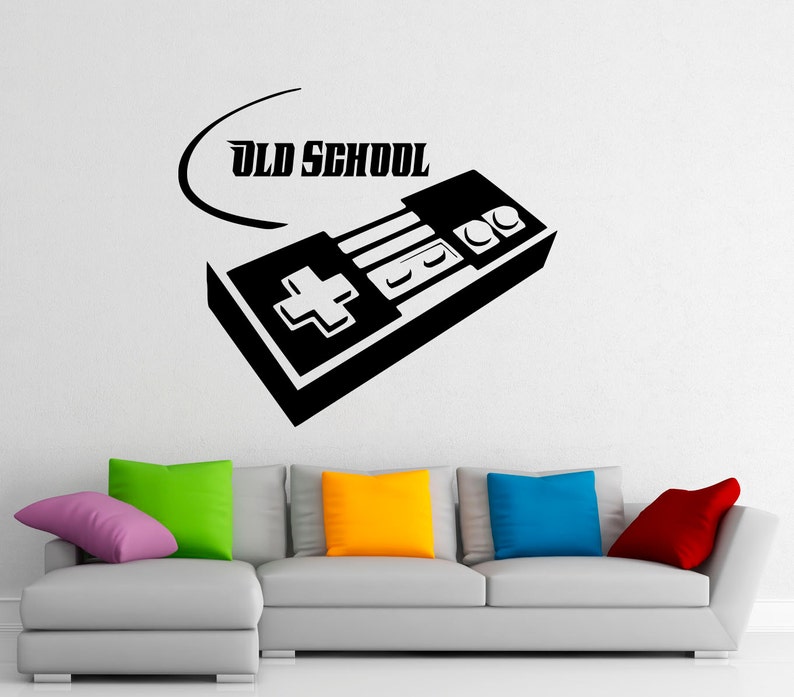 Old School Gaming Wall Decal Video Games Vinyl Stickers Gamer Etsy