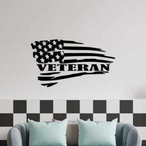 Naklejka ścienna z flagą USA Weteran Naklejka winylowa Zniszczona flaga amerykańska Sztuka ścienna USA Znak Dekoracja Prezent Plakat Na Ścianę Drzwi Okno Samochód Ciężarówka 1262