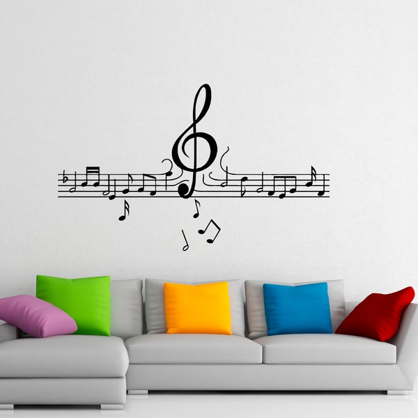 Music Wall Decal Vinyl Stickers Music Notes Home Interior Art Design Murals Bedroom Wall Decor (3m01c)
