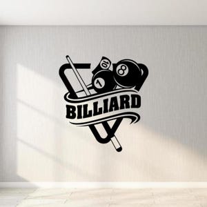Billiard Wall Decal Vinyl Sticker Pool Room Wall Art Billiards Player Gift Snooker Wall Decor Poster Print Stencil 1139