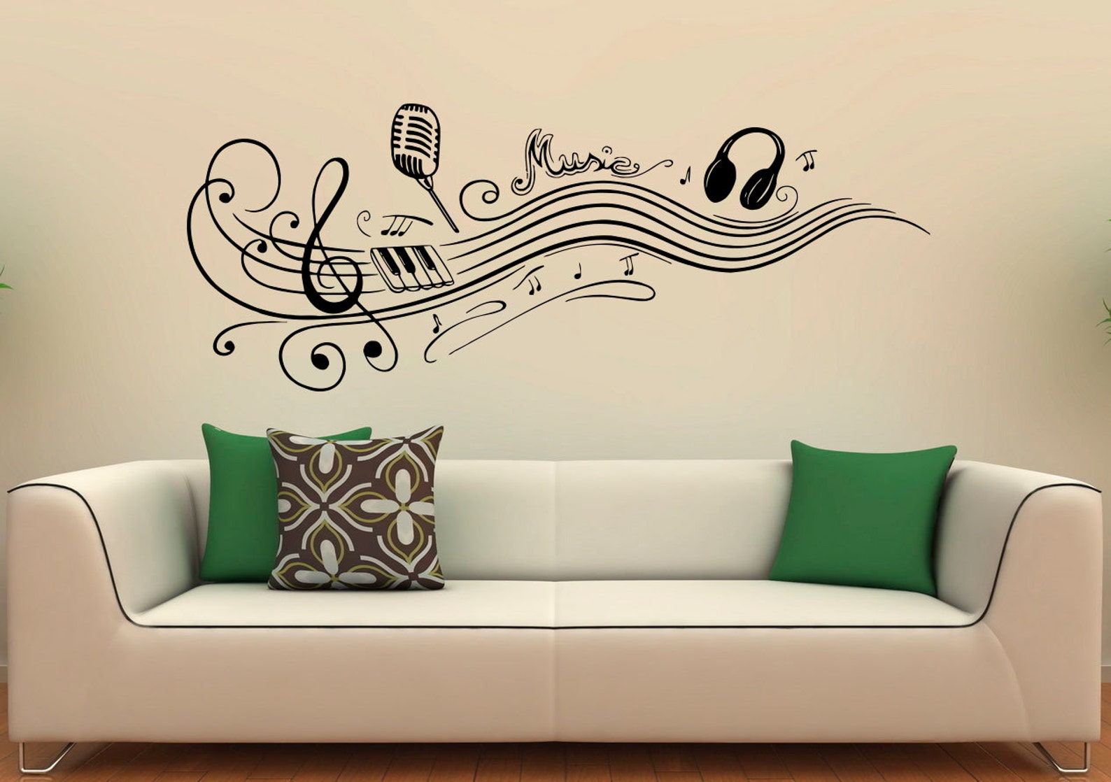 Music Wall Decal Vinyl Stickers Music Notes Home Interior Art Etsy
