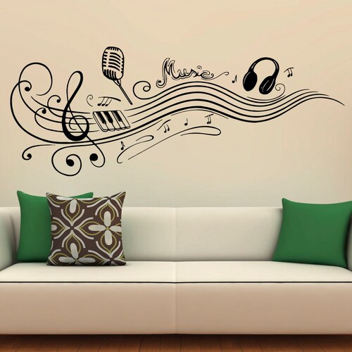 Music Wall Decal Vinyl Stickers Music Notes Home Interior Art Etsy