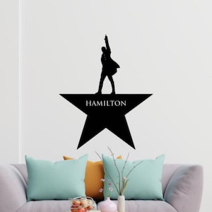 Hamilton Naklejka ścienna winylowa Hamilton Znak zodiaku Amerykański musical Sztuka ścienna Prezent Dekoracja Plakat Szablon Na ściany Drzwi Okna Samochód 1741