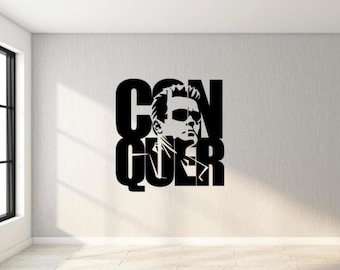 Arnold Schwarzenegger "Come With Me If You Want" Wall Decal - Motivational Gym & Fitness Vinyl Sticker, 24x22 Inch
