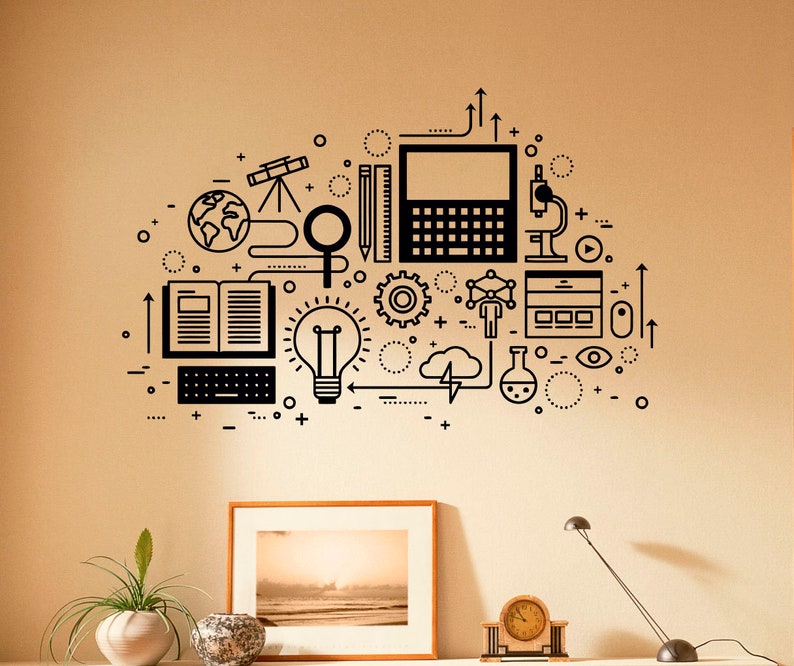 computer technology wall decal vinyl sticker science education | etsy