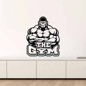 Gym Wall Decal Vinyl Sticker Gorilla Bodybuilder Motivational Wall Art Fitness Decor Workout Poster Bodybuilding Home Beast Mode Sign 1241