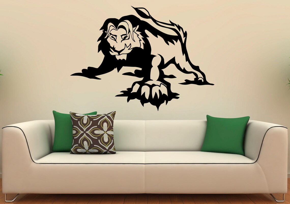 Lion Wall Decal Vinyl Stickers Wild Cat Pride Animals Home Etsy