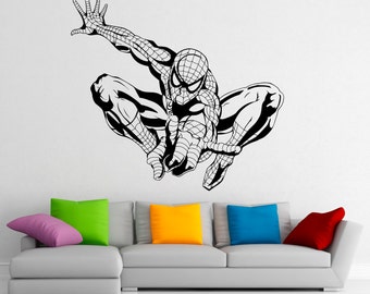 Spiderman Wall Decal Vinyl Stickers Comics Superhero Interior Home Design Wall Art Murals Bedroom Decor (7sp01n)