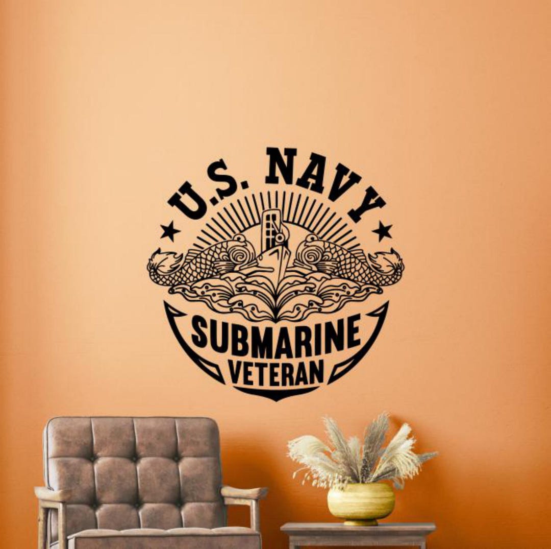 US Navy Submarine Veteran Wall Decal Vinyl Sticker Seal Naval Wall Art
