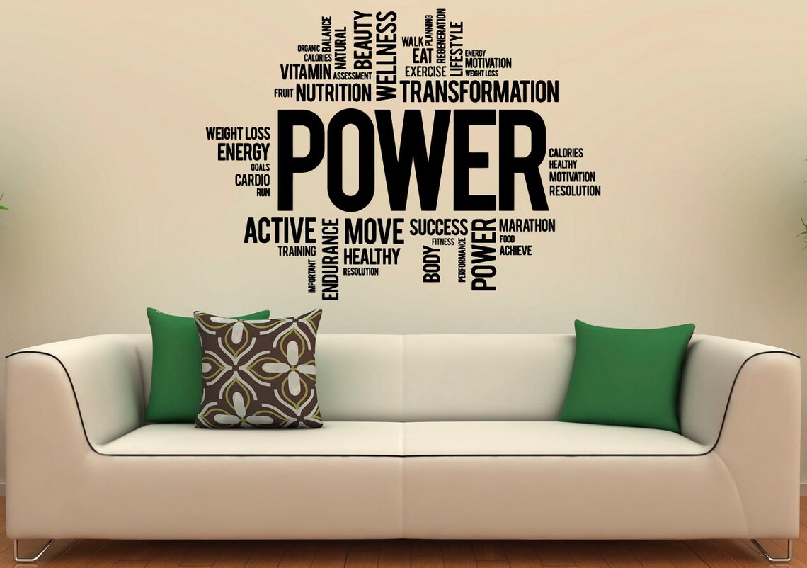 Fitness Motivation Wall Decal Vinyl Stickers Sport Gym Words Etsy