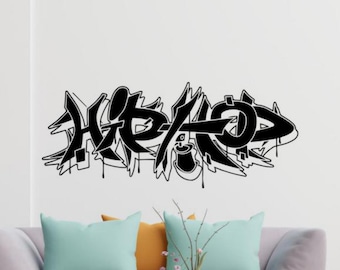 Hip Hop Wall Decal Vinyl Sticker Graffiti Hip-Hop Street Art Urban Kids Room Wall Decor Gift Poster Kids Quote Logo Stencil 1773