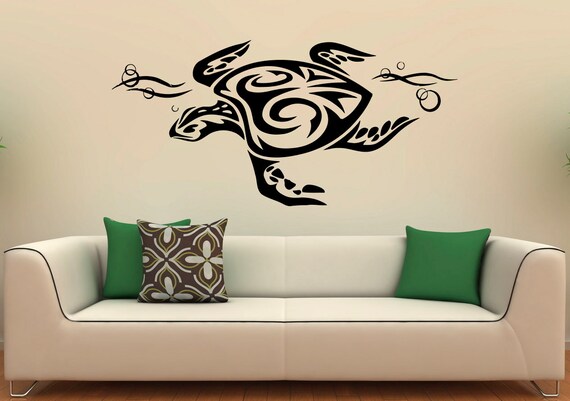 Sea Turtle Wall Decal Vinyl Stickers Sea Animals Home Interior Etsy