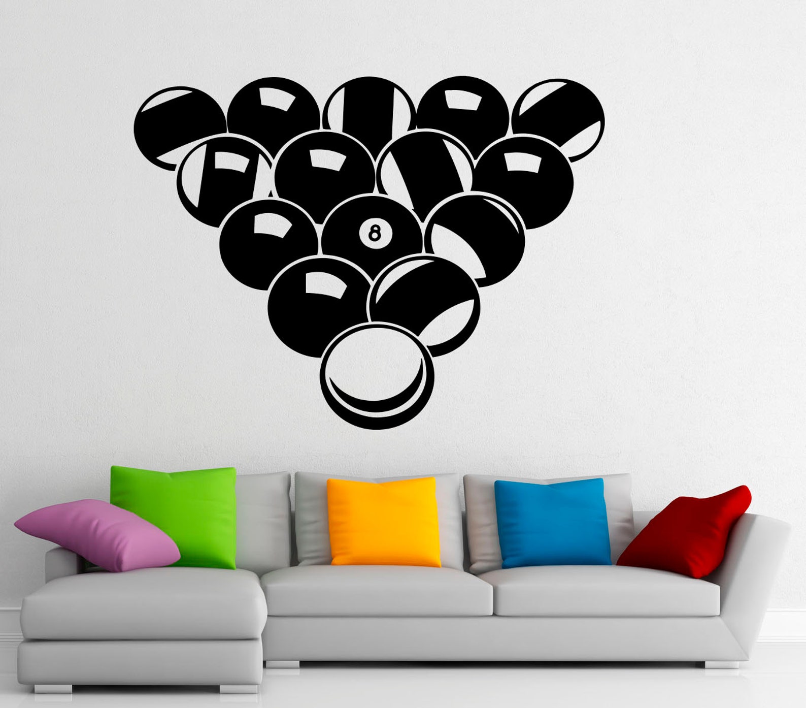 Billiard Balls Wall Decal Vinyl Stickers Snooker Sports Game Etsy