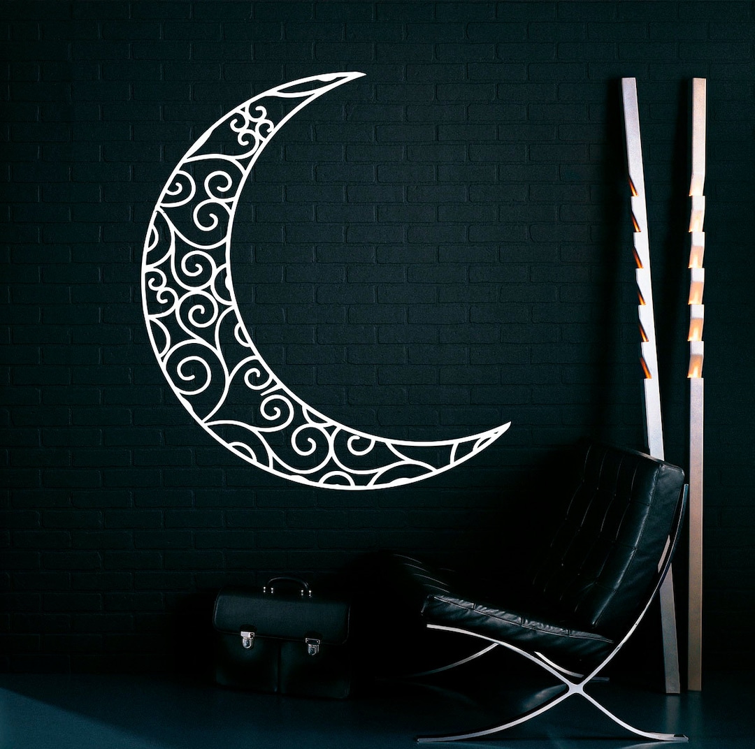 Moon Wall Decal Crescent Vinyl Stickers Stars Symbol Home Interior ...