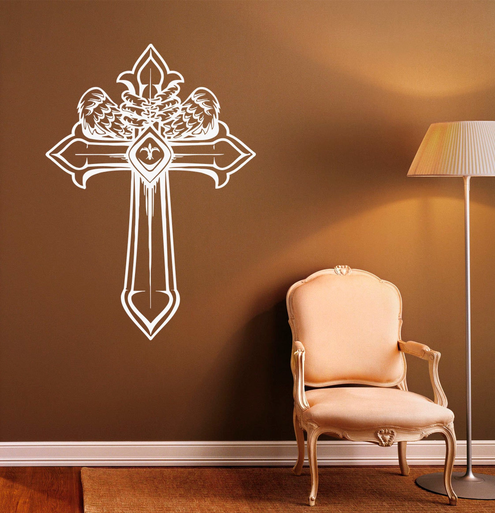 Cross Wall Decal Religion Vinyl Stickers Jesus Christ Home Etsy