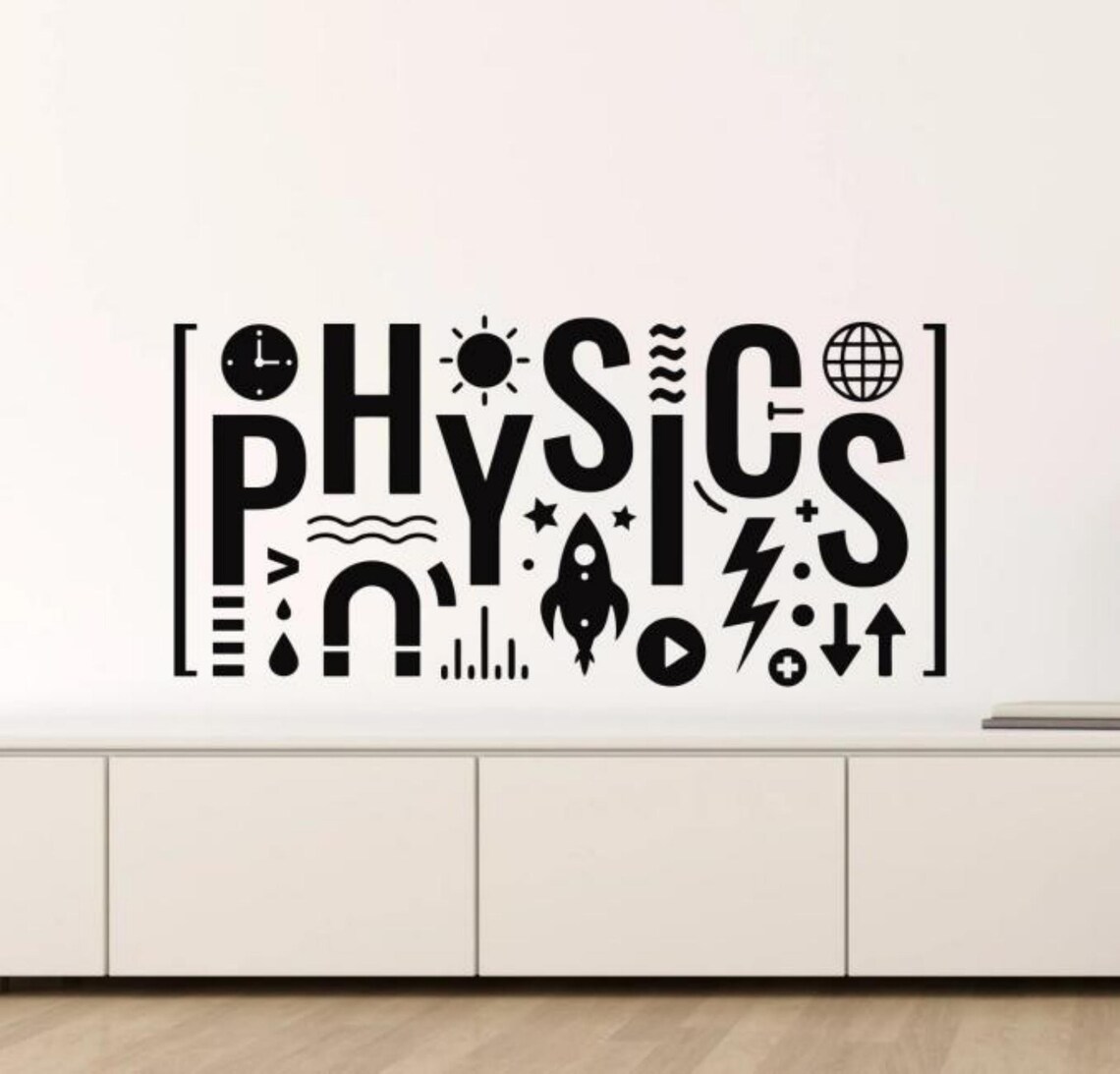 Physics Wall Decal Vinyl Sticker Physics Wall Art Logo School Sign ...