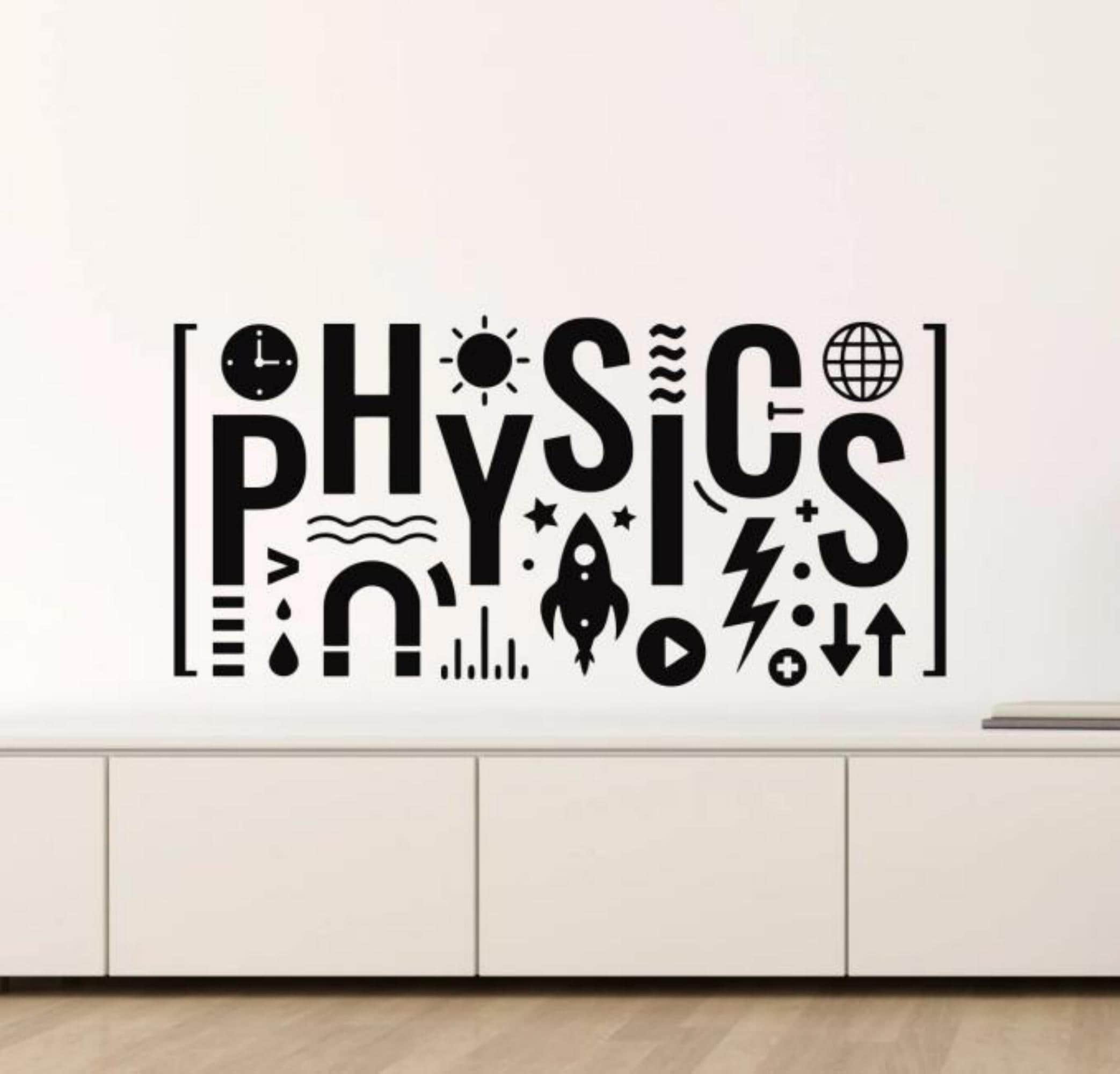 Physics Wall Decal Vinyl Sticker Physics Wall Art Logo School Sign ...