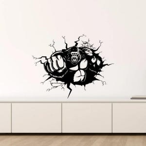 Gorilla Gym Wall Decal Vinyl Sticker Gym Motivational Wall Art Fitness Wall Decor Workout Poster Bodybuilding Home Beast Mode Sign 1276