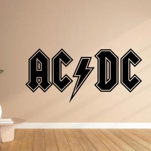 ACDC Wall Decal Vinyl Sticker Rock Wall Art Rocker Gift Boy Room Sign Music Decor Man Cave Gift Poster Print Stencil 1779