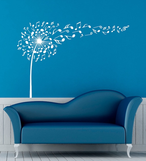 Music Notes Wall Decal Vinyl Stickers Music Dandelion Home Etsy Canada