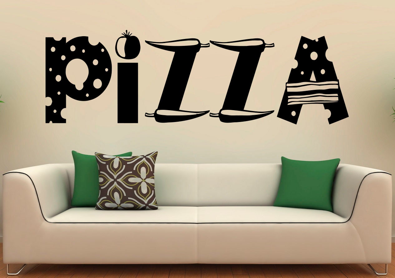 Pizza Wall Vinyl Decal Pizzeria Stickers Art Interior Etsy