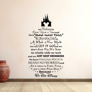 We Do Disney muurtattoo vinyl sticker muur kunst kinderkamer muur decor kinderen cadeau speelkamer poster kinderen citaat stencil 1127