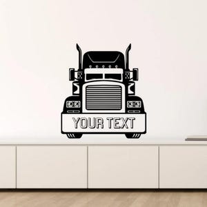 Custom Semi Truck Wall Decal Vinyl Sticker Personalized Name Wall Art Truck Driver Kids Room Wall Decor Nursery Poster Garage Print 1642