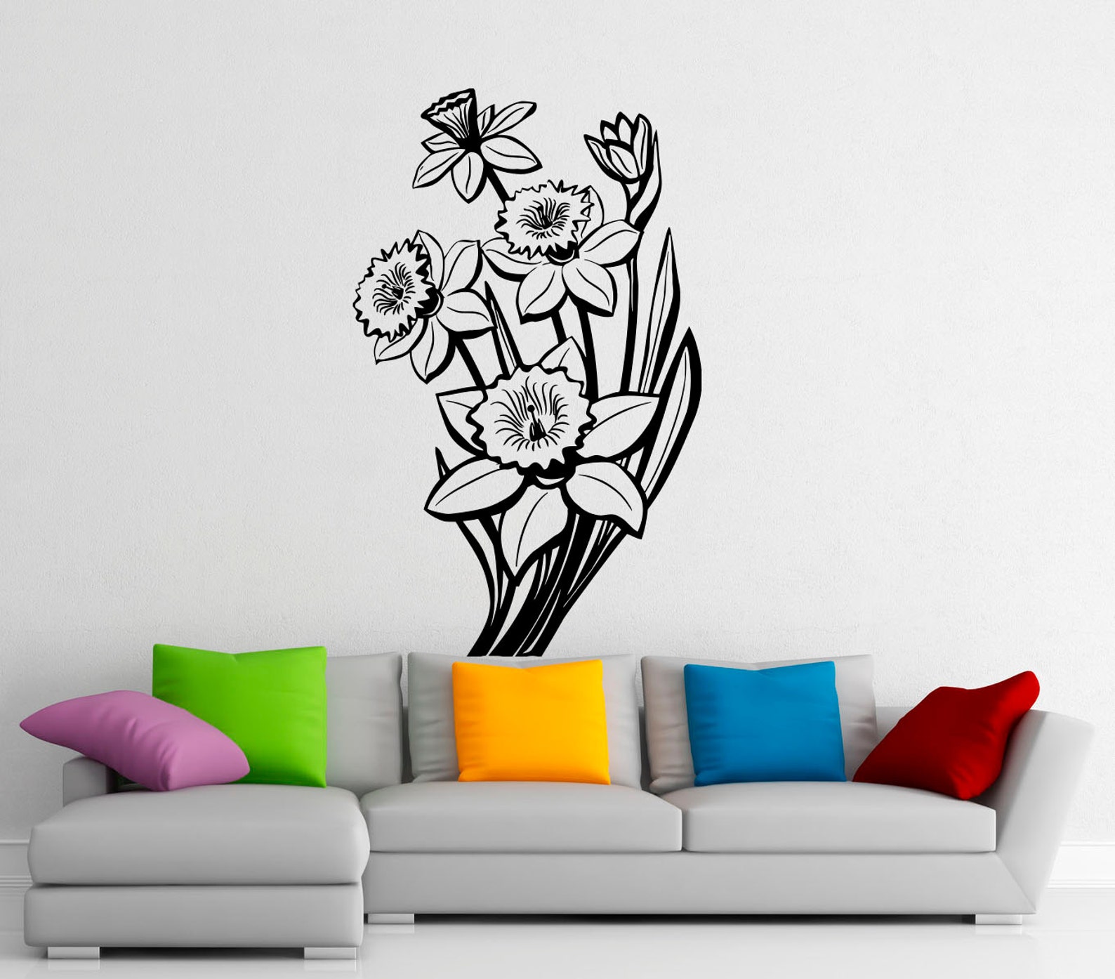 Wildflowers Wall Decal Vinyl Stickers Beautiful Flowers Nature Etsy