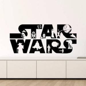 Star Wars Wall Decal Vinyl Sticker Nursery Wall Art Kids Room Wall Decor Gift Poster Kids Quote Logo Stencil 1825