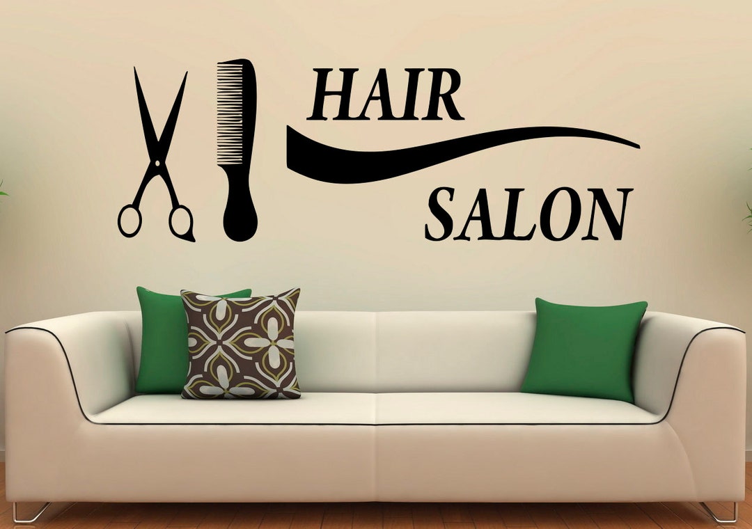 Hairstyle Hair Salon Wall Decal Vinyl Sticker Fashion Styling Interior ...